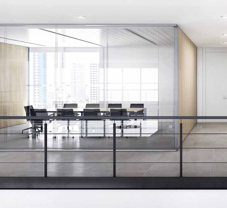 Sala de reuniones integrada mediante mamparas de oficina