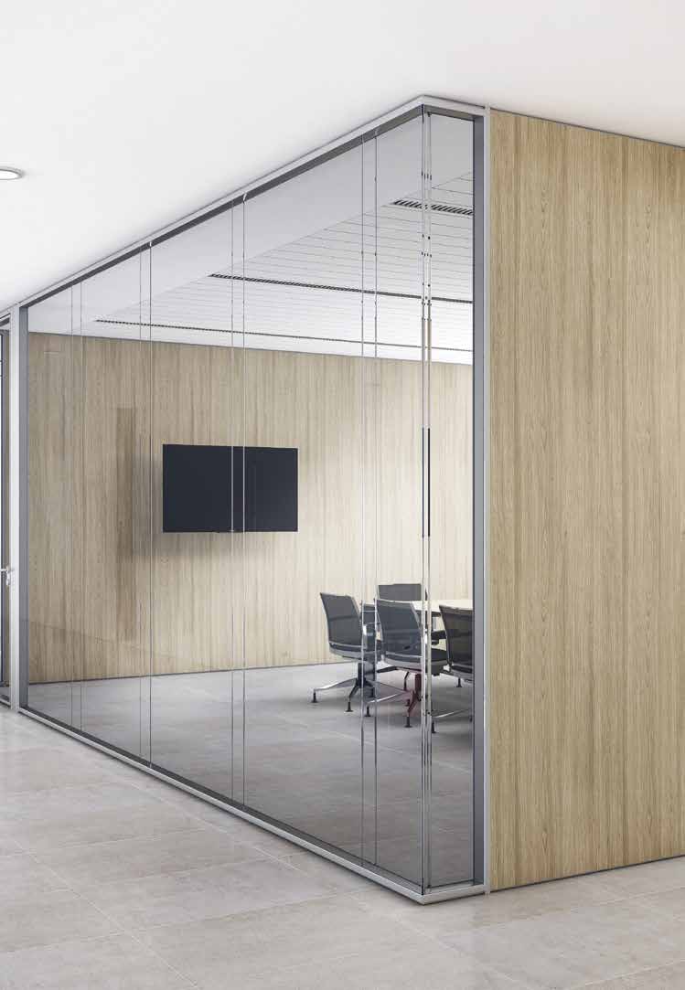 Sala de reuniones con mamparas de cristal